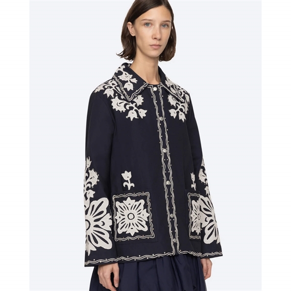 Sea New York LILIANA Applique Jacket, Navy